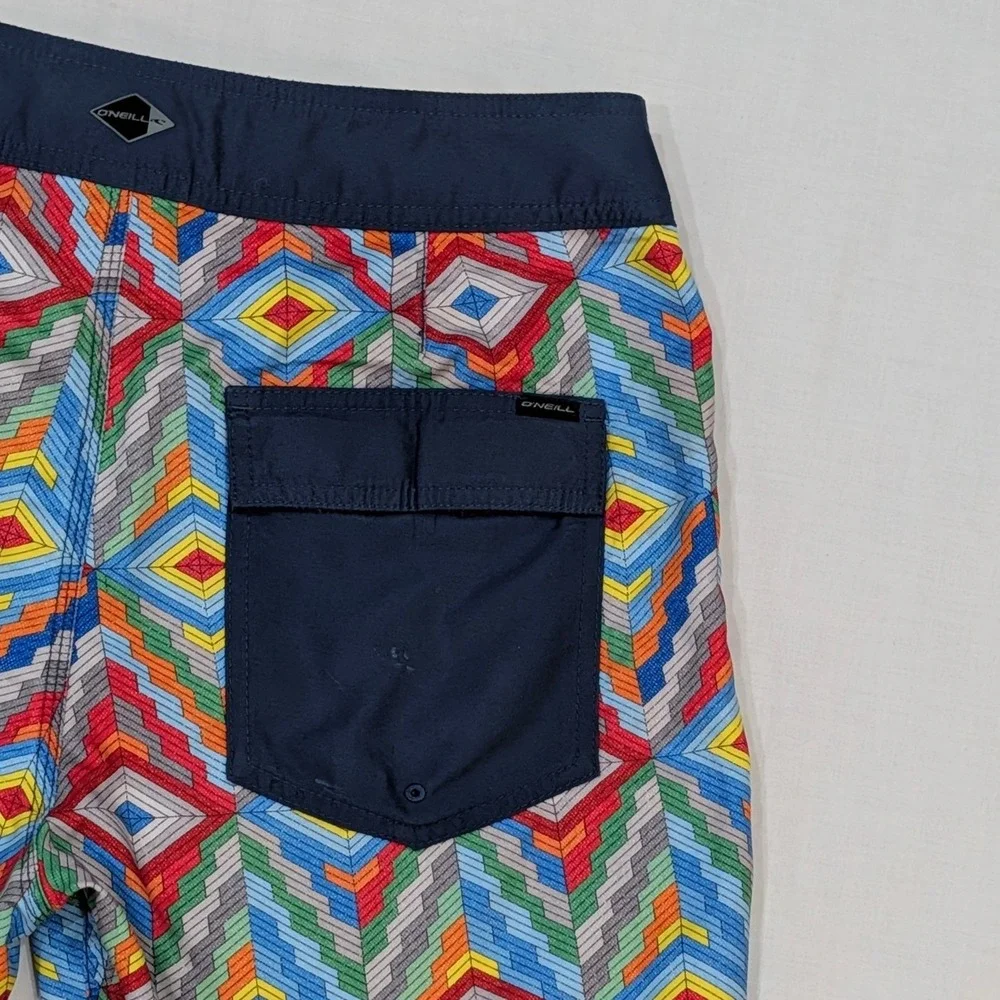 O'Neill Men's Geometric Diamond Print Board Shorts Multi-Color Size 31
